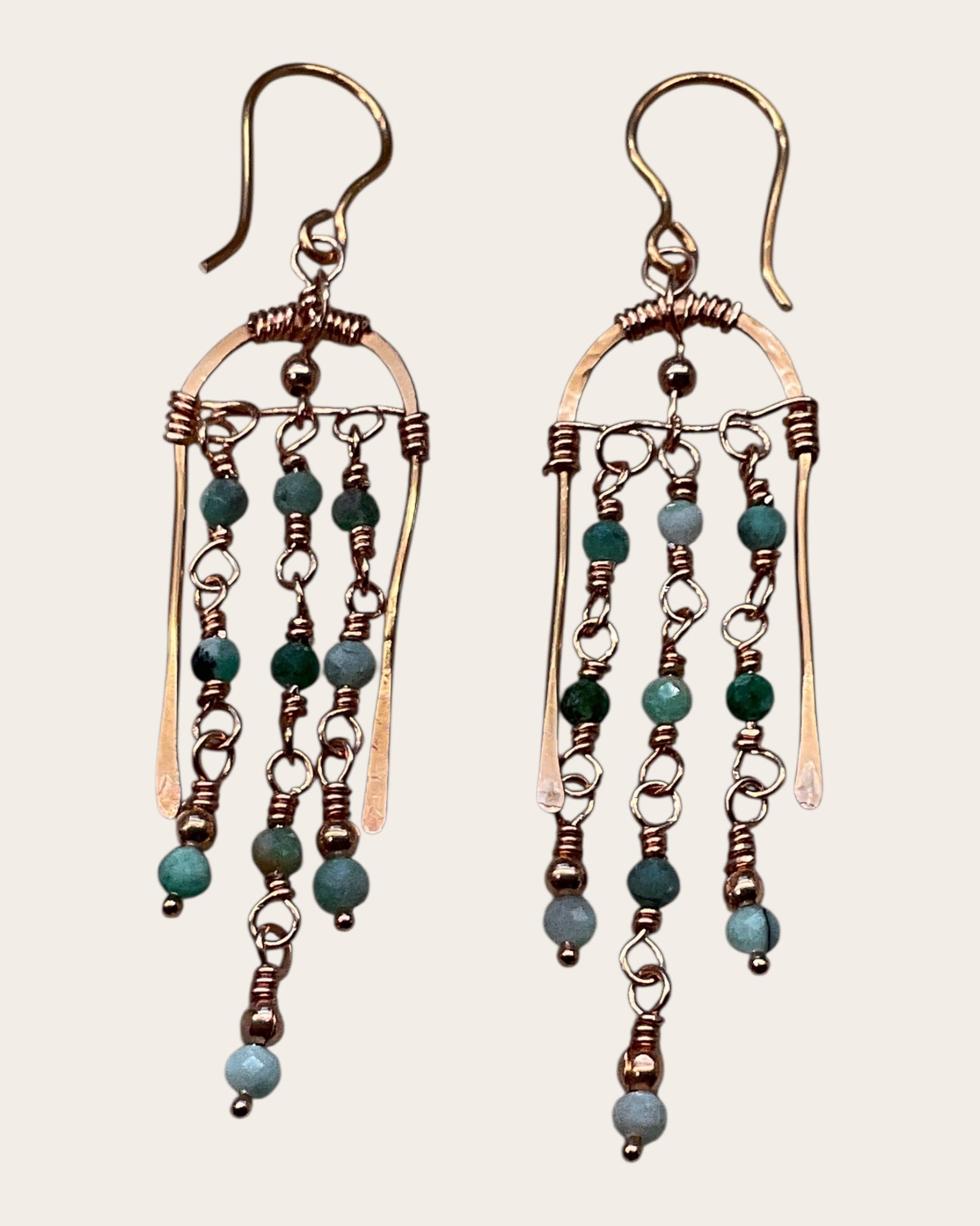 Chalcedony & Copper Designer Earrings