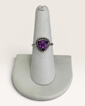 Sterling Silver Natural Amethyst Gemstone Ring