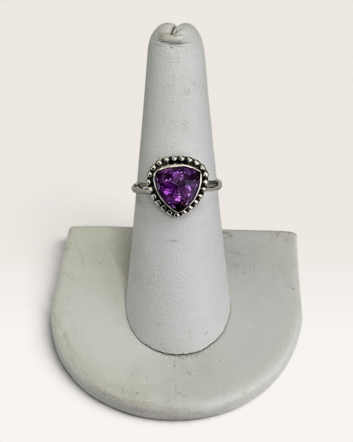 Sterling Silver Natural Amethyst Gemstone Ring