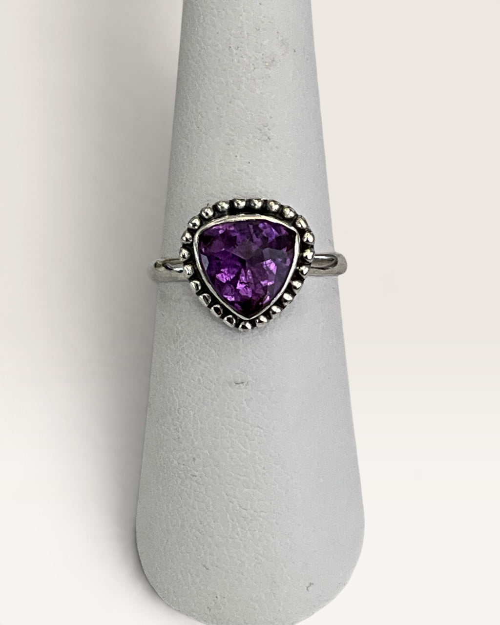 Sterling Silver Natural Amethyst Gemstone Ring