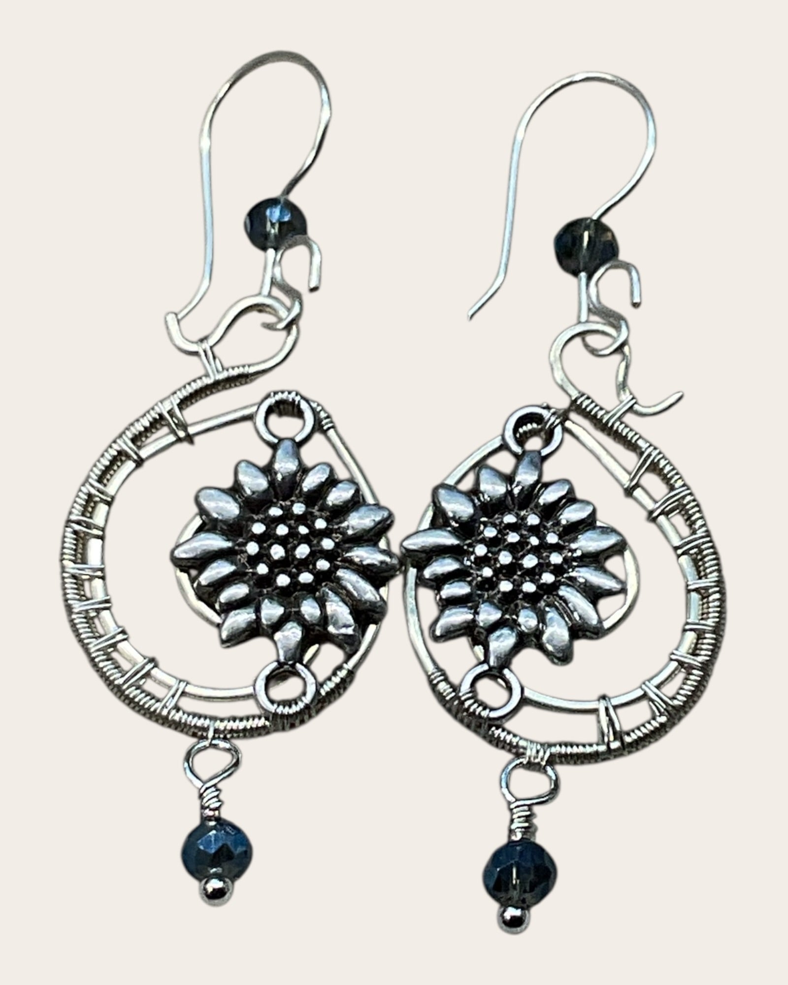 Silver Wire Wrapped Designer Earrings