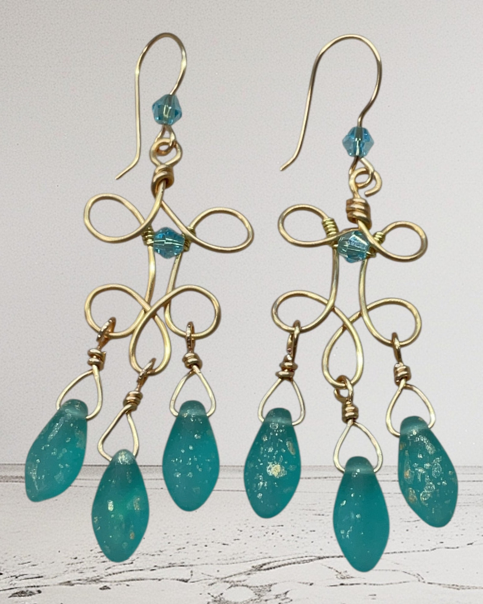 Czech Glass Dagger Designer Earrings