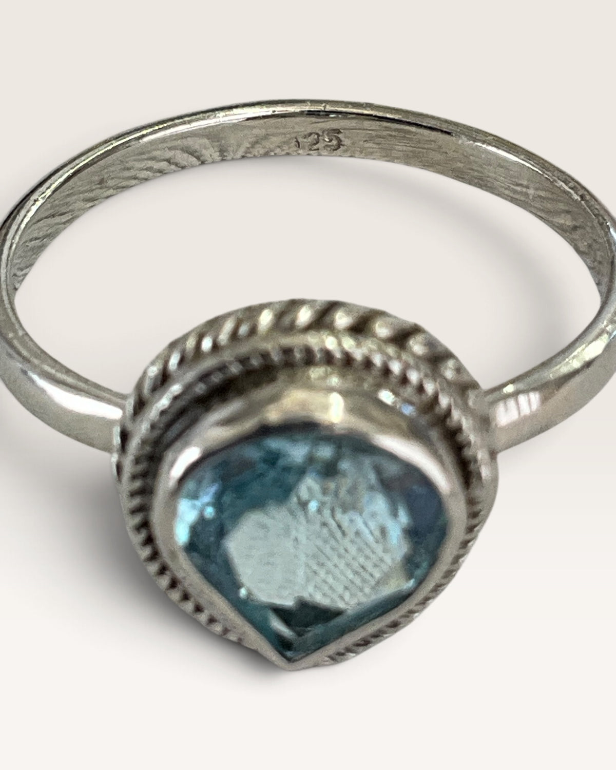 Sterling Silver Blue Topaz Gemstone Ring