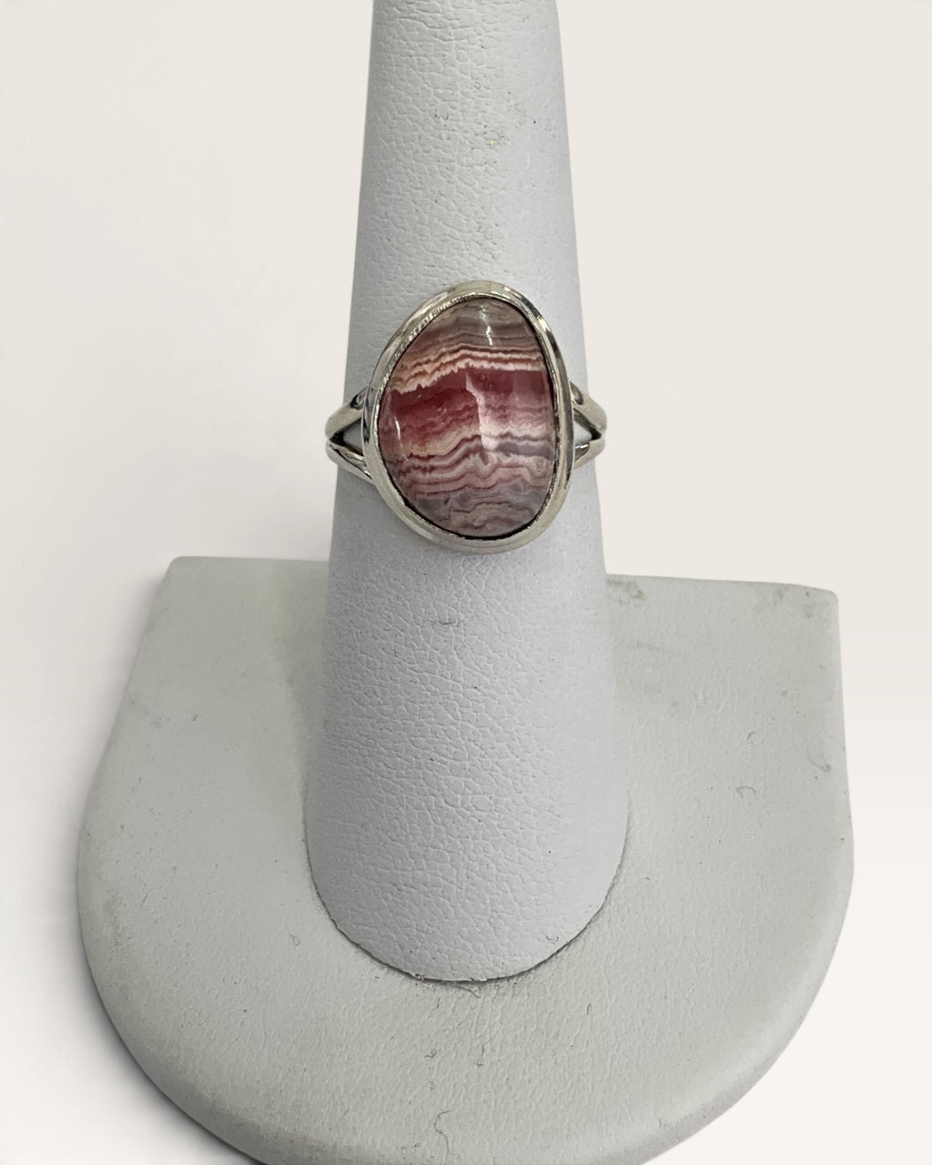 Sterling Silver Argentina Rhodochrosite Gemstone Ring
