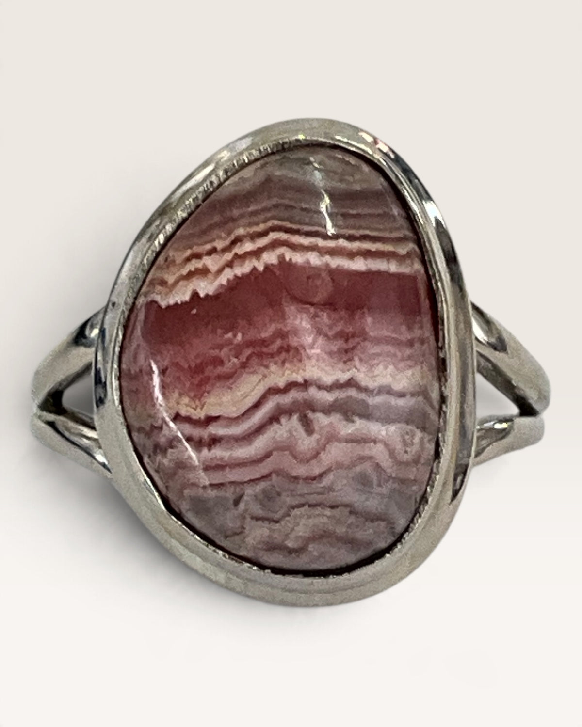 Sterling Silver Argentina Rhodochrosite Gemstone Ring