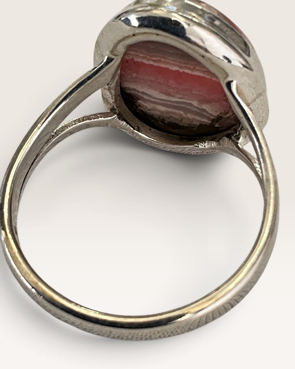 Sterling Silver Argentina Rhodochrosite Gemstone Ring