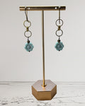 Czech Glass & Bronze Designer Earrings