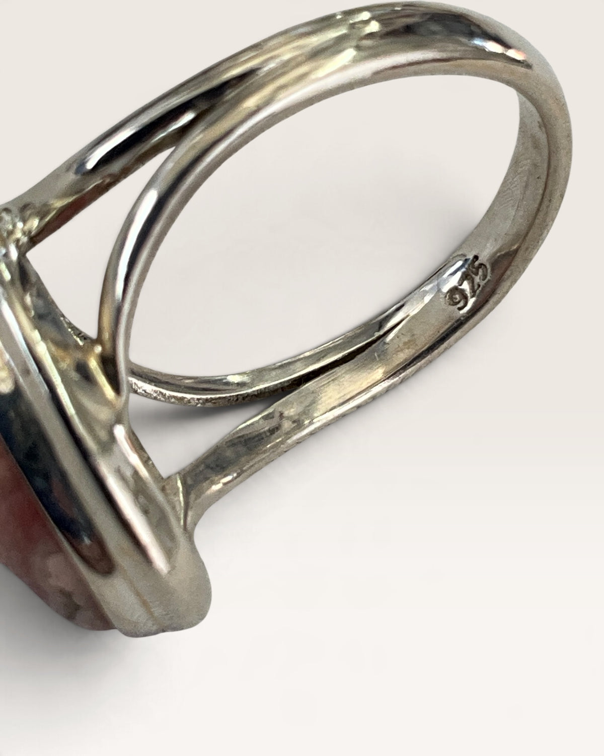 Sterling Silver Argentina Rhodochrosite Gemstone Ring