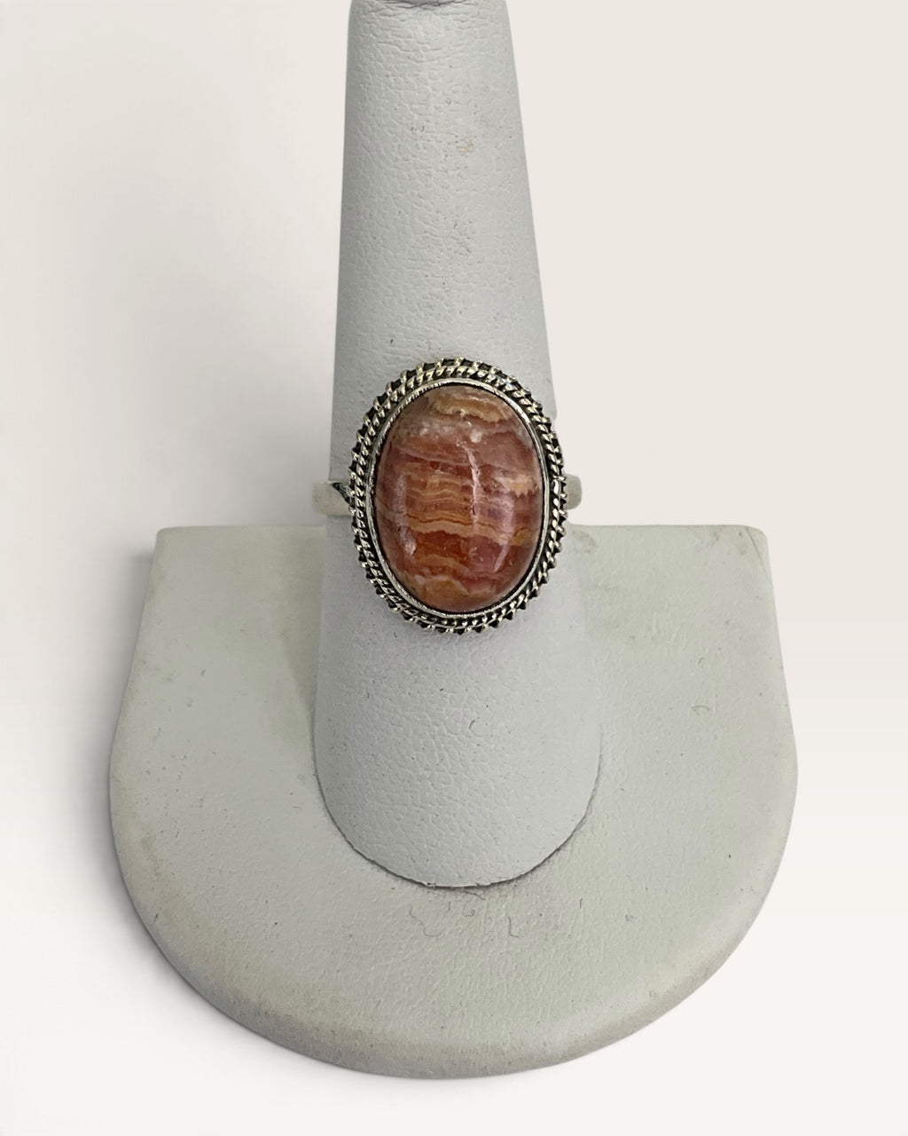 Sterling Silver Argentina Rhodochrosite Gemstone Ring