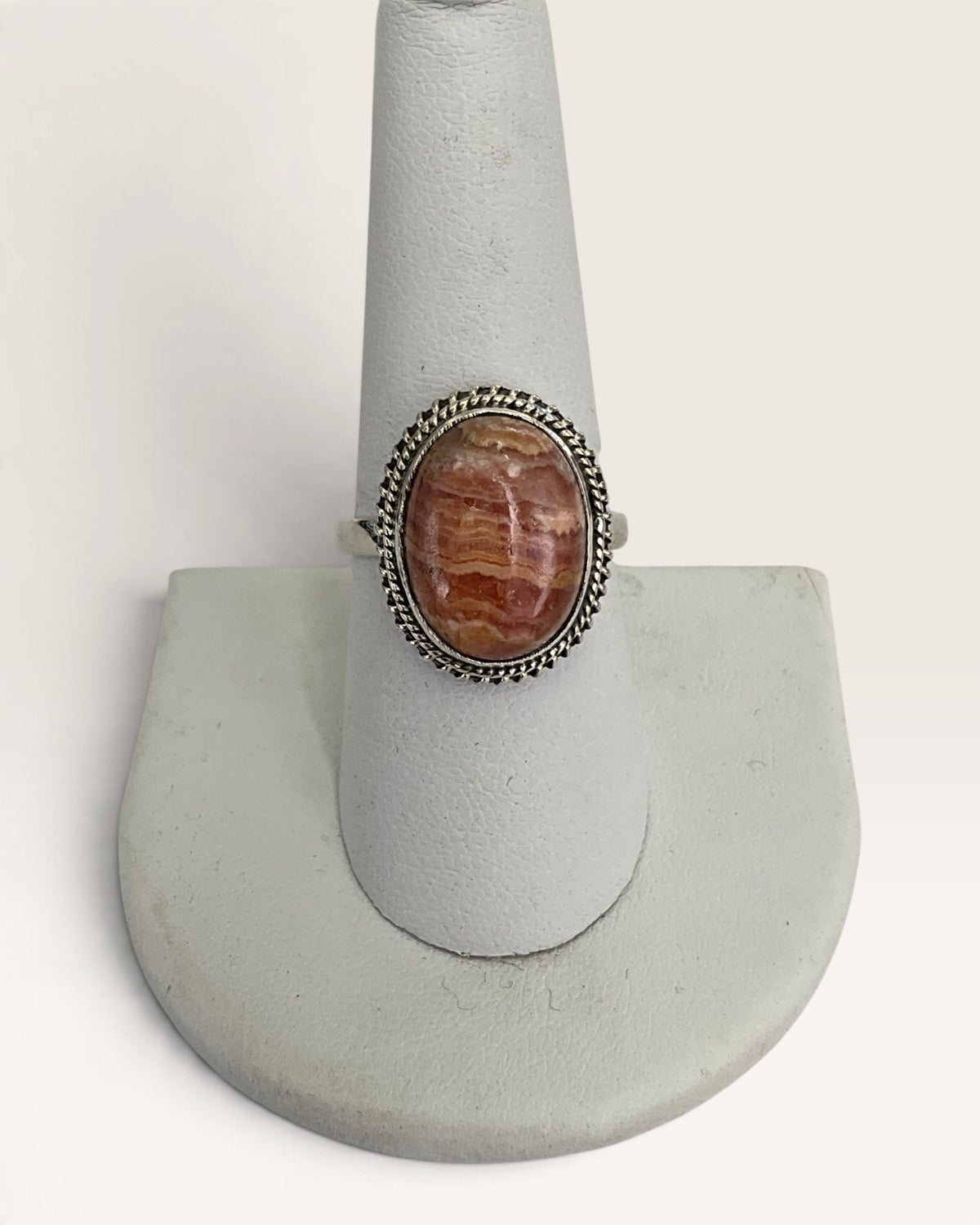Sterling Silver Argentina Rhodochrosite Gemstone Ring