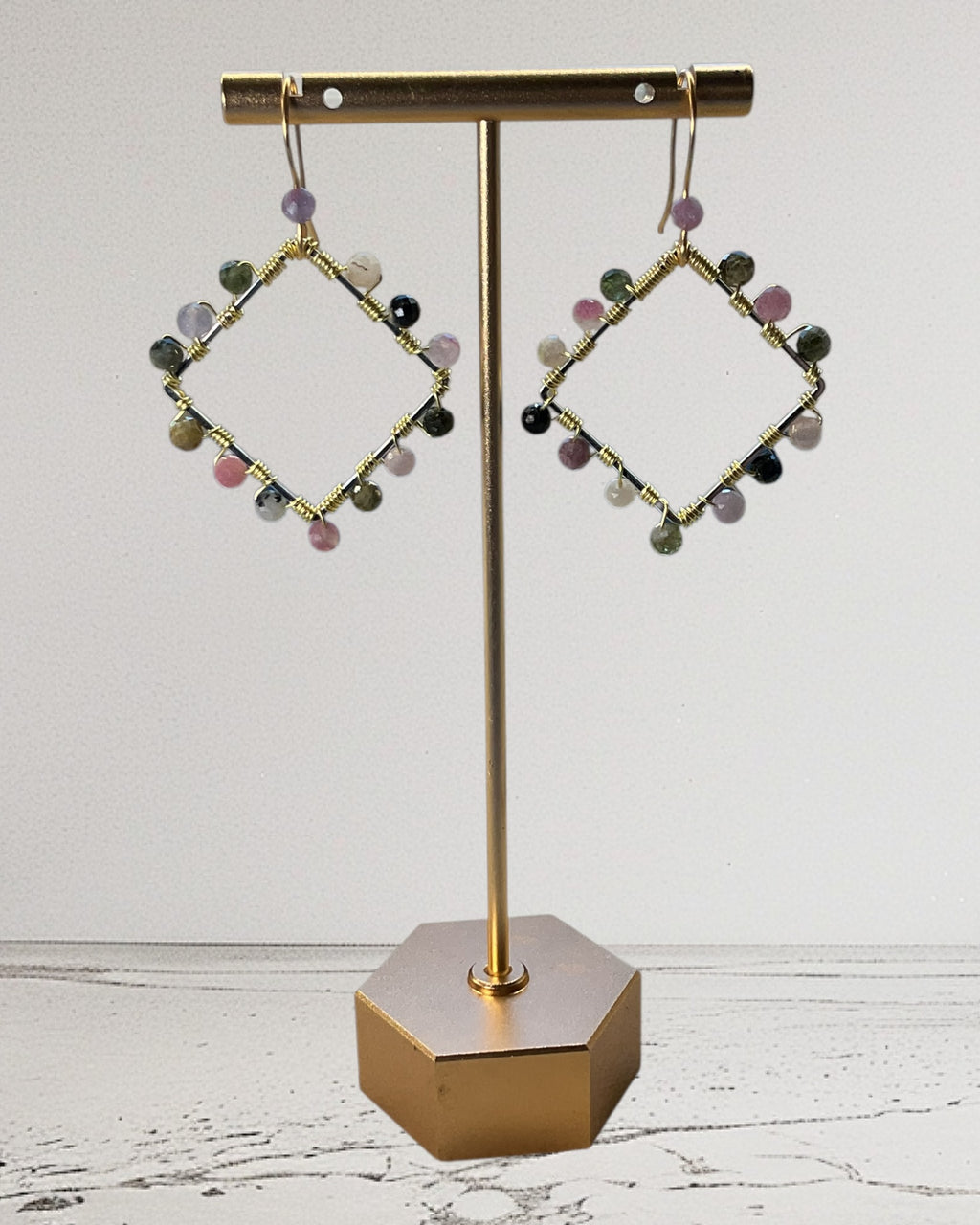 Watermelon Tourmaline Designer Earrings