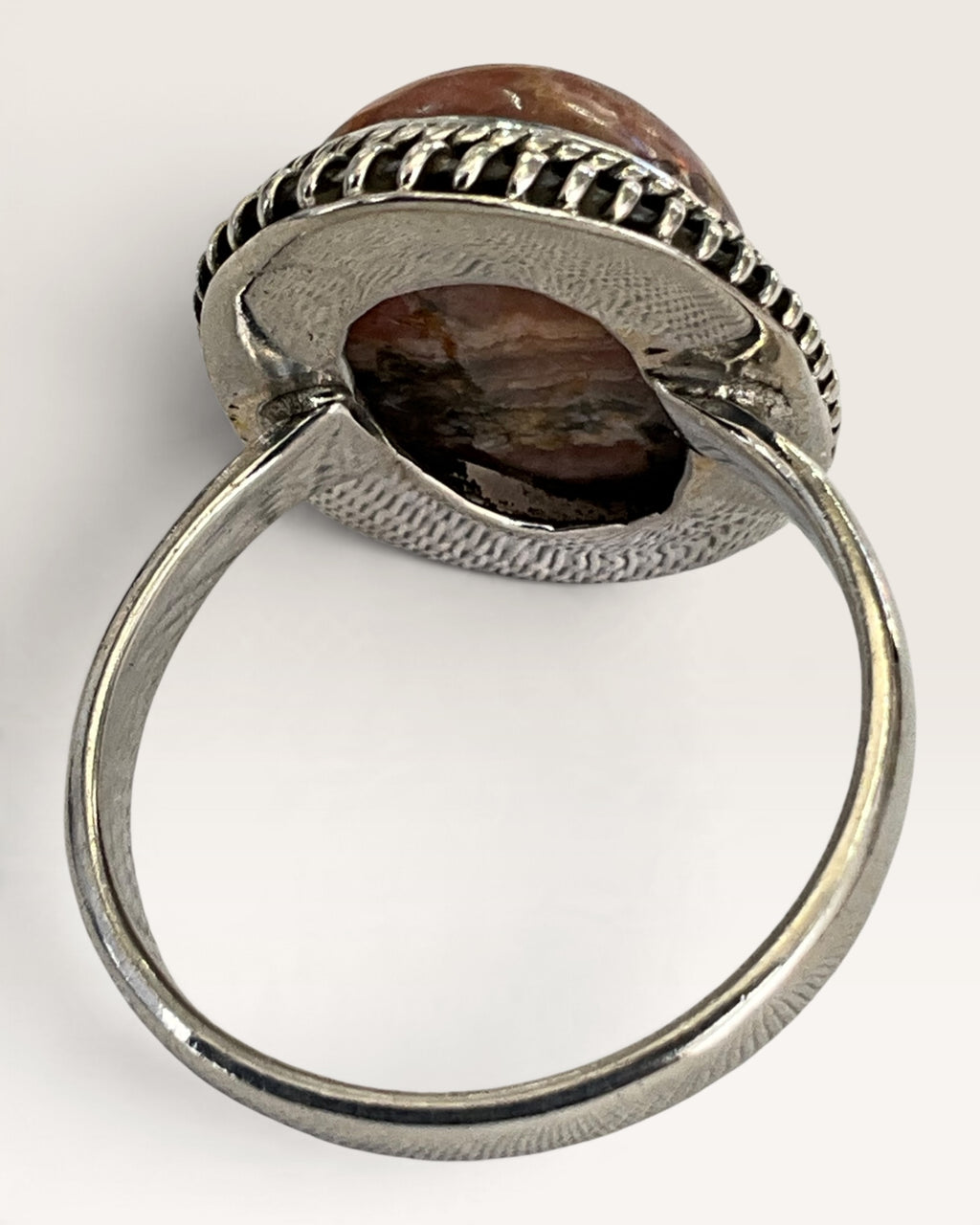 Sterling Silver Argentina Rhodochrosite Gemstone Ring