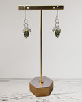 Smoky Quartz, Opals & White Crystal Designer Earrings