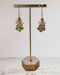 Czech Glass & White Crystal Designer Earrings