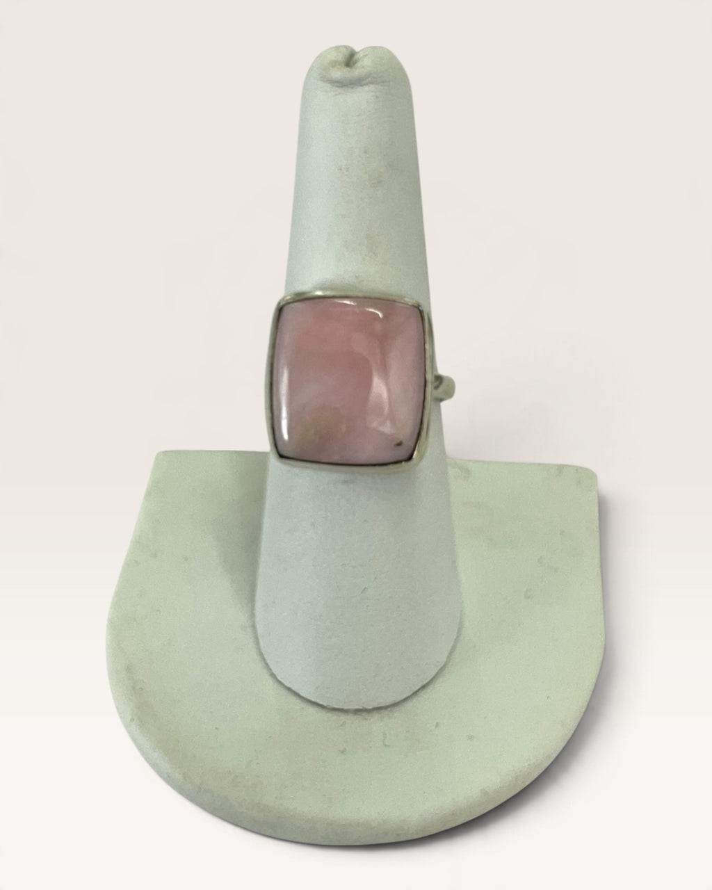 Sterling Silver Pink Opal Gemstone Ring