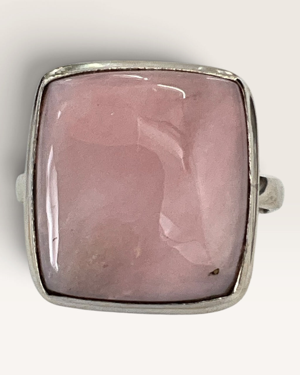 Sterling Silver Pink Opal Gemstone Ring