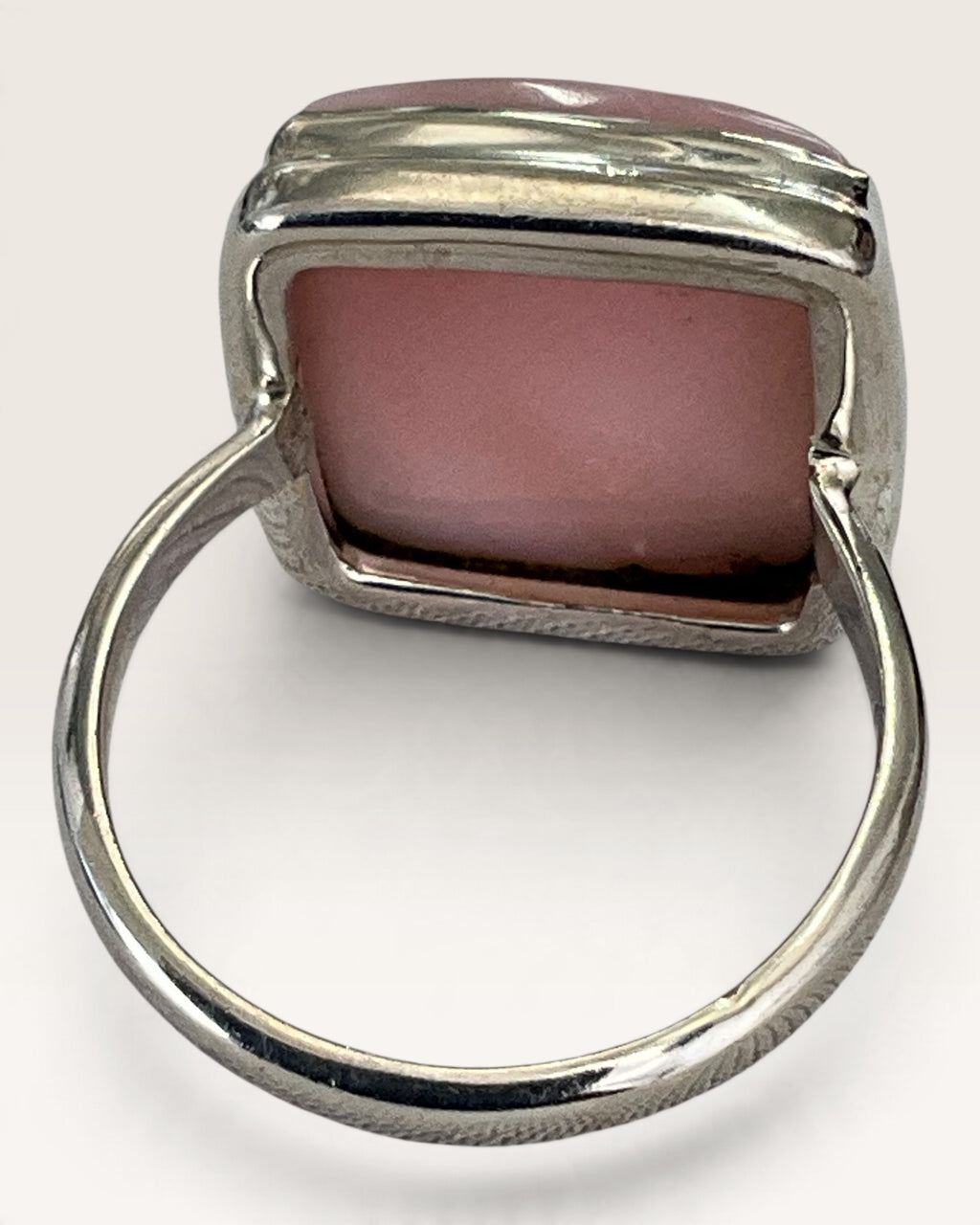 Sterling Silver Pink Opal Gemstone Ring