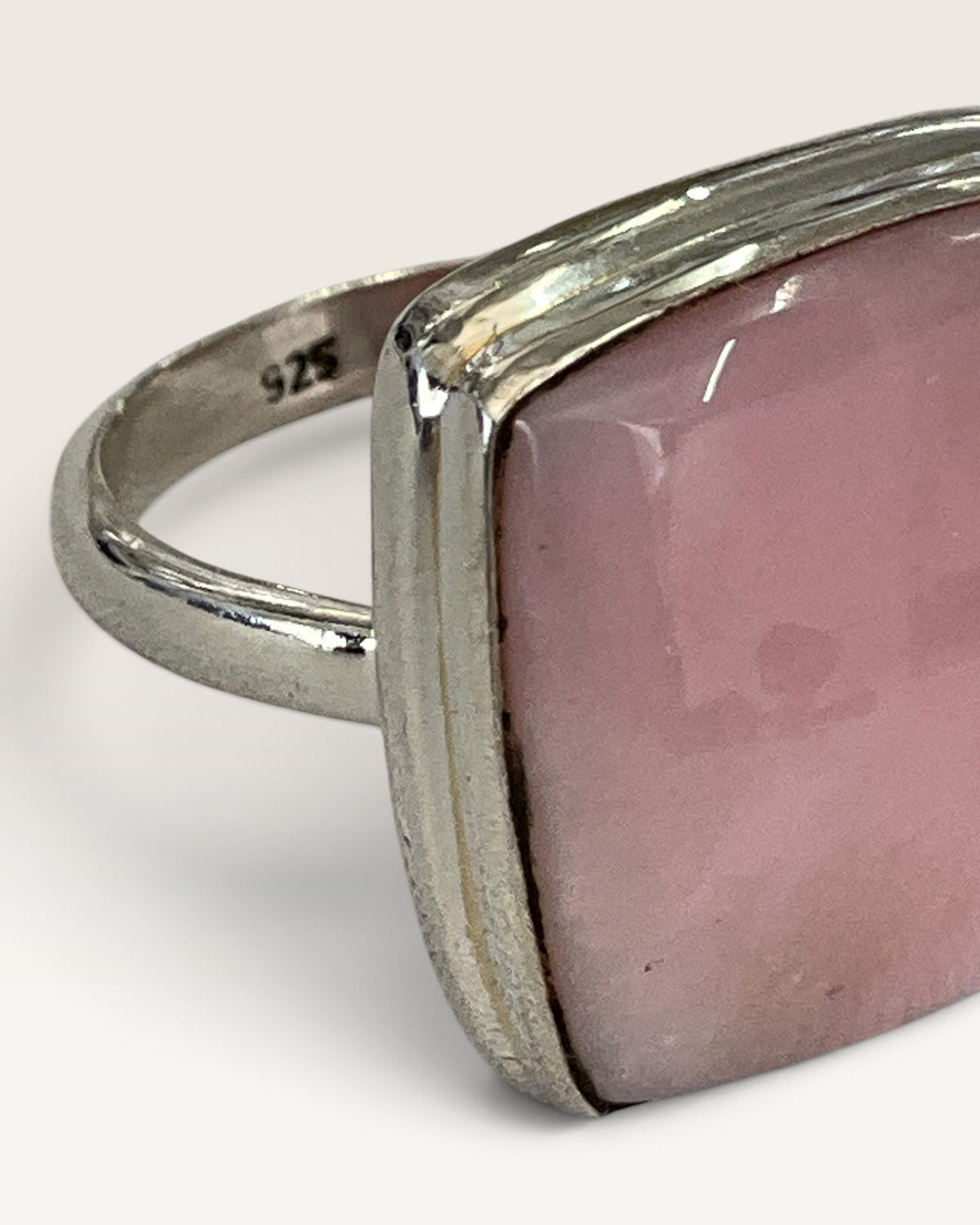 Sterling Silver Pink Opal Gemstone Ring
