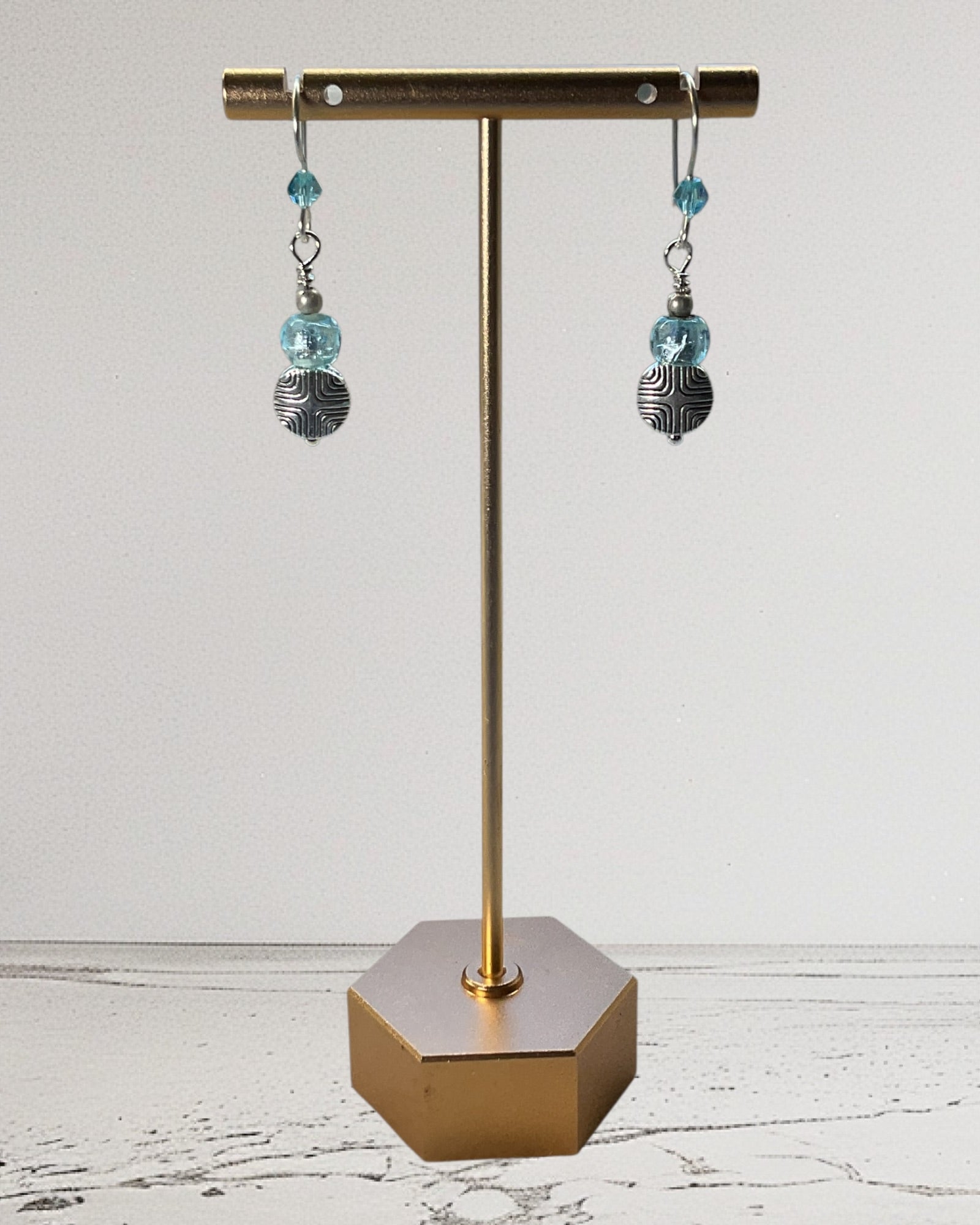 Aqua Seed Bead Designer Earrings