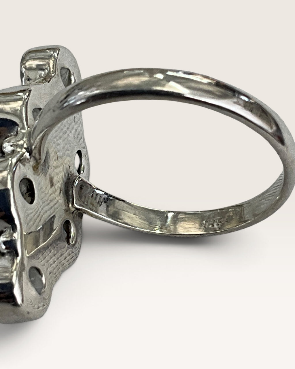 Sterling Silver Faceted Moonstone Gemstone Ring