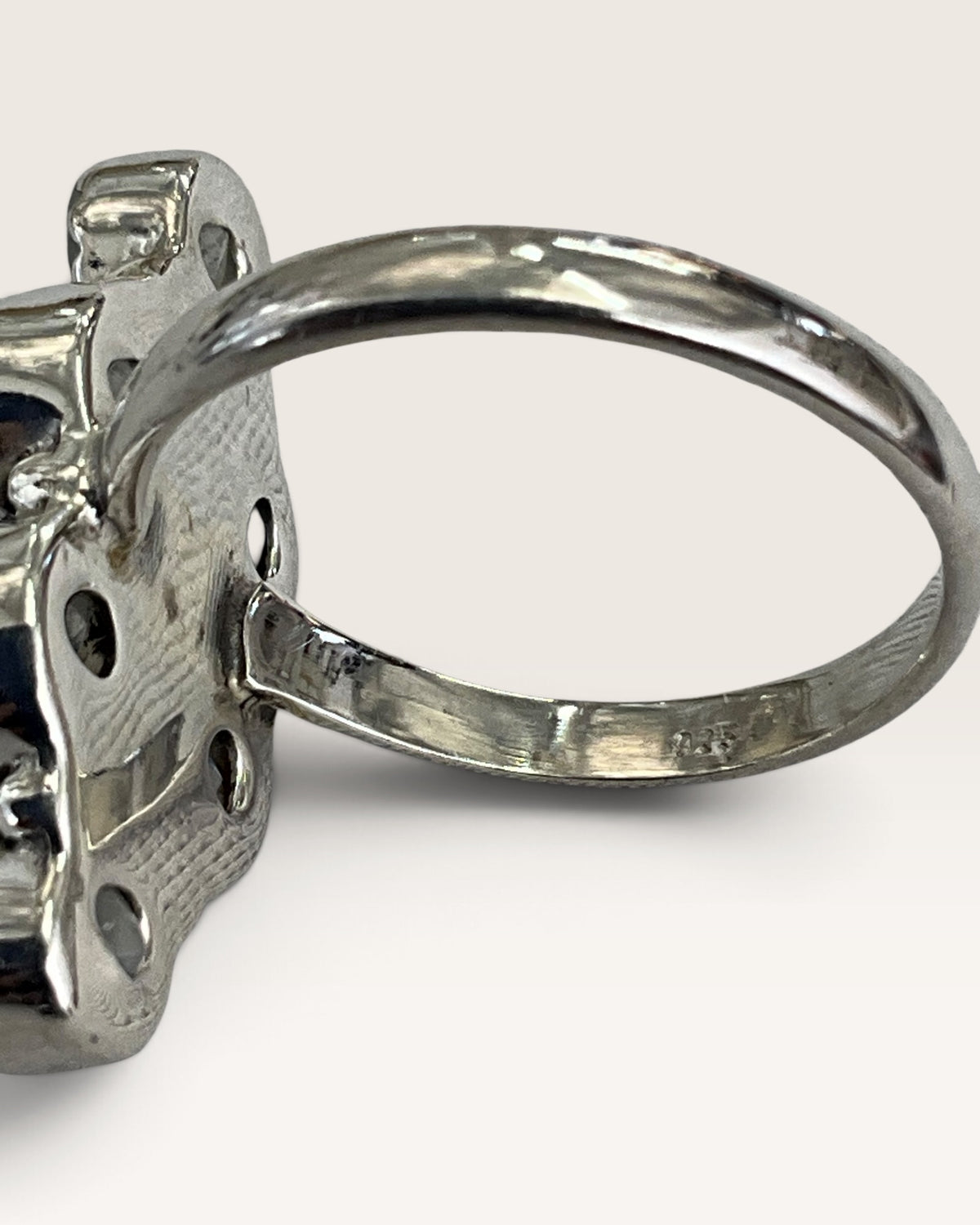 Sterling Silver Faceted Moonstone Gemstone Ring