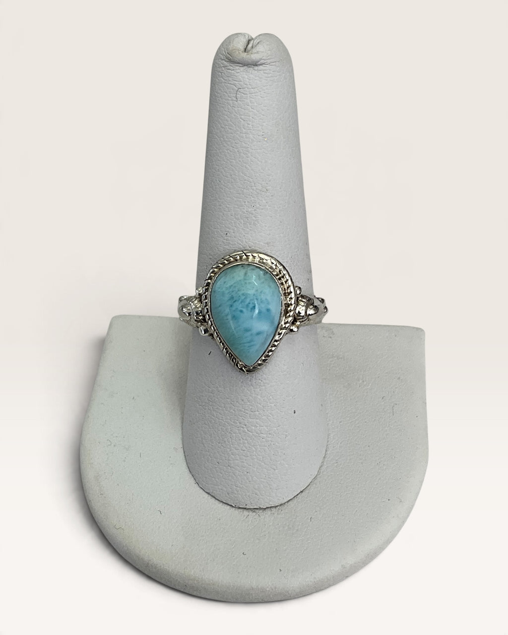 Sterling Silver Natural Dominican Republic Larimar Gemstone Ring