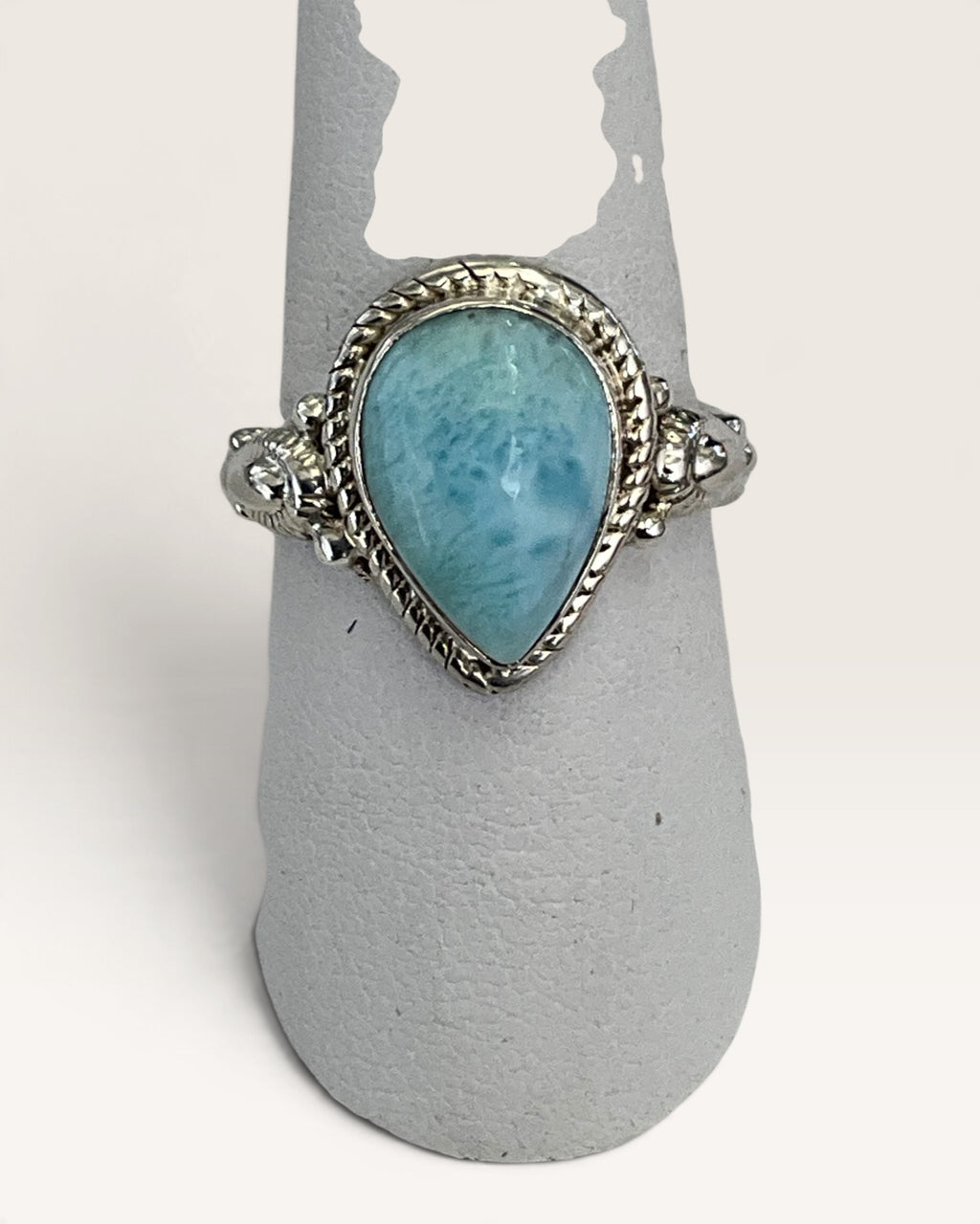 Sterling Silver Natural Dominican Republic Larimar Gemstone Ring