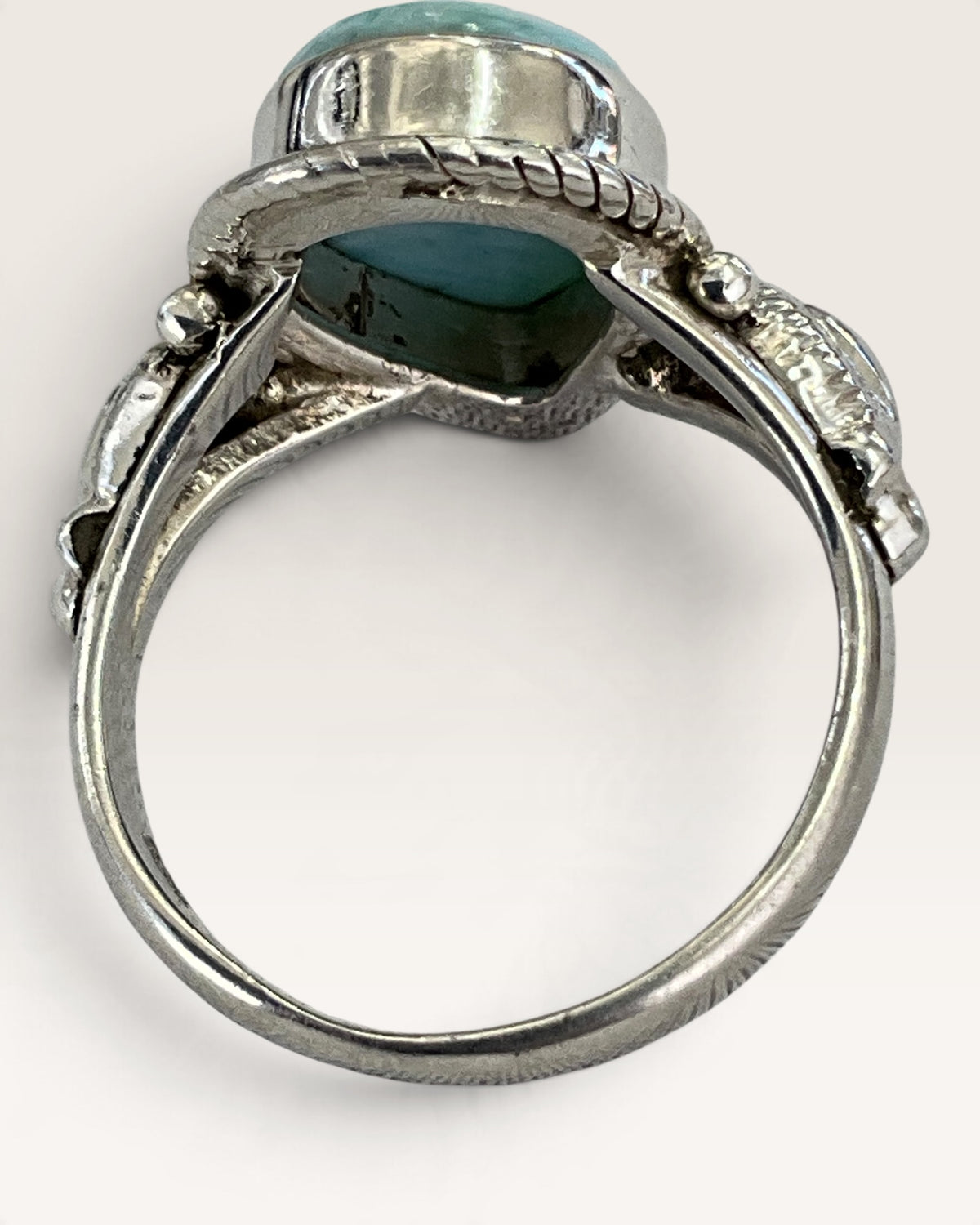 Sterling Silver Natural Dominican Republic Larimar Gemstone Ring
