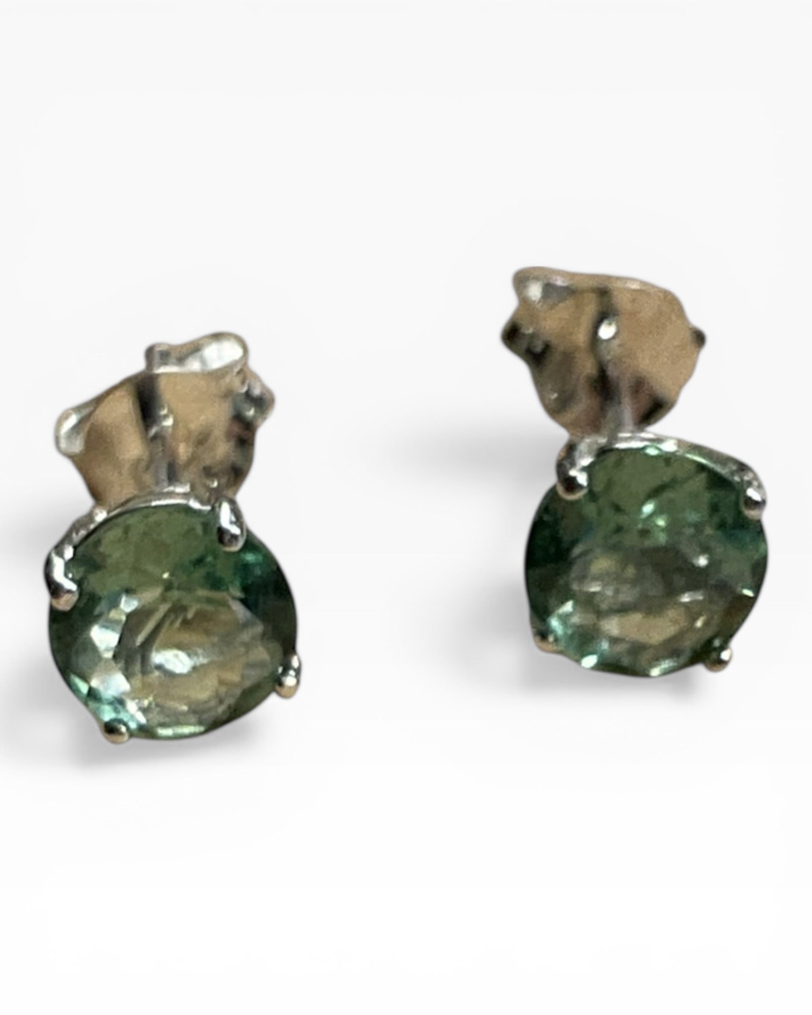 Bling Collection - Aquamarine Sterling Silver Stud Earrings