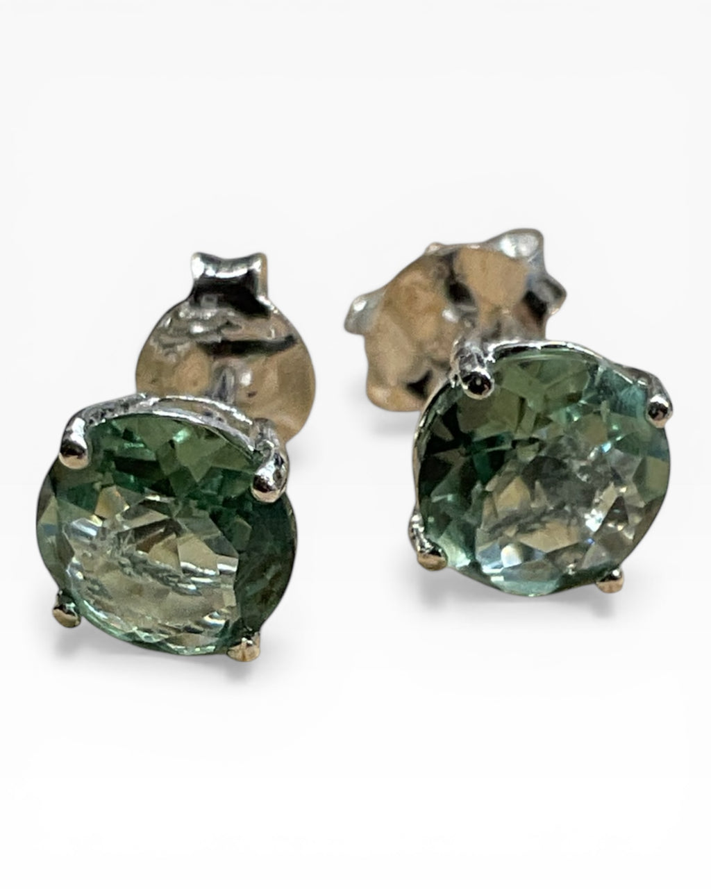 Bling Collection - Aquamarine Sterling Silver Stud Earrings