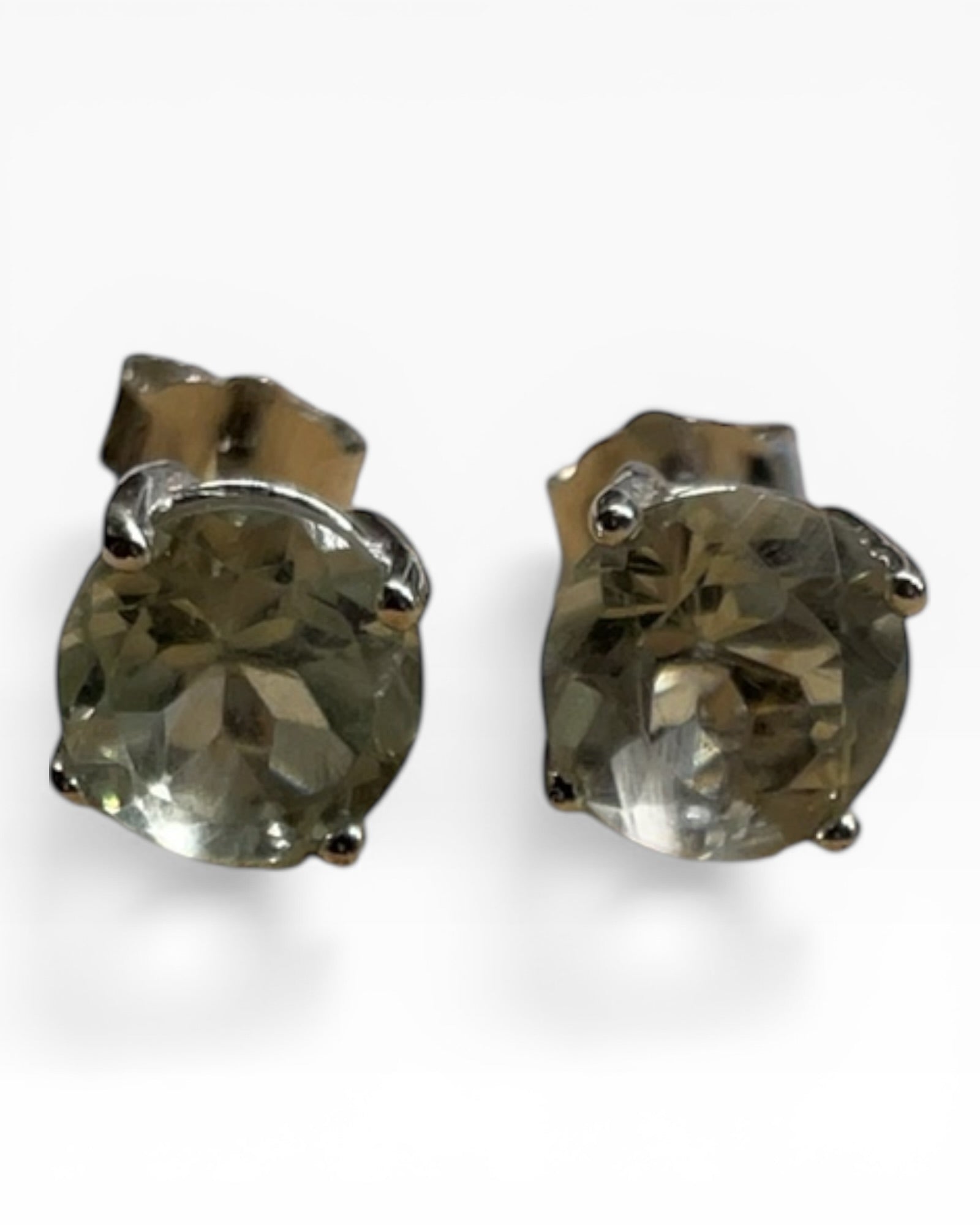 Bling Collection - Goshenite Sterling Silver Stud Earrings