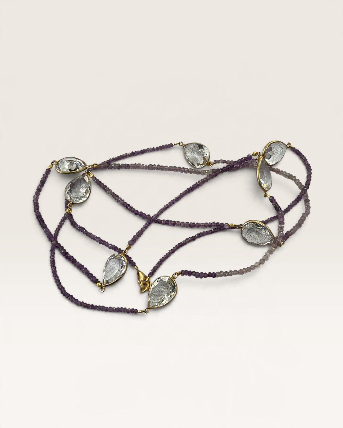 Natural Gemstone & Crystal Quartz Nugget 36” Necklace