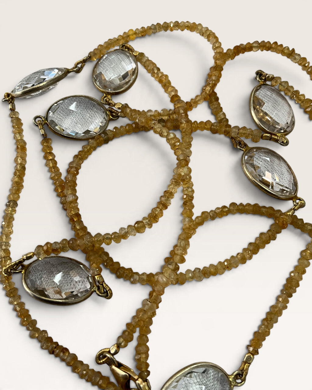 Natural Gemstone & Crystal Quartz Nugget 36” Necklace