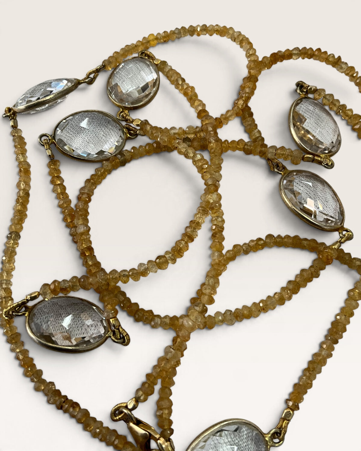 Natural Gemstone & Crystal Quartz Nugget 36” Necklace