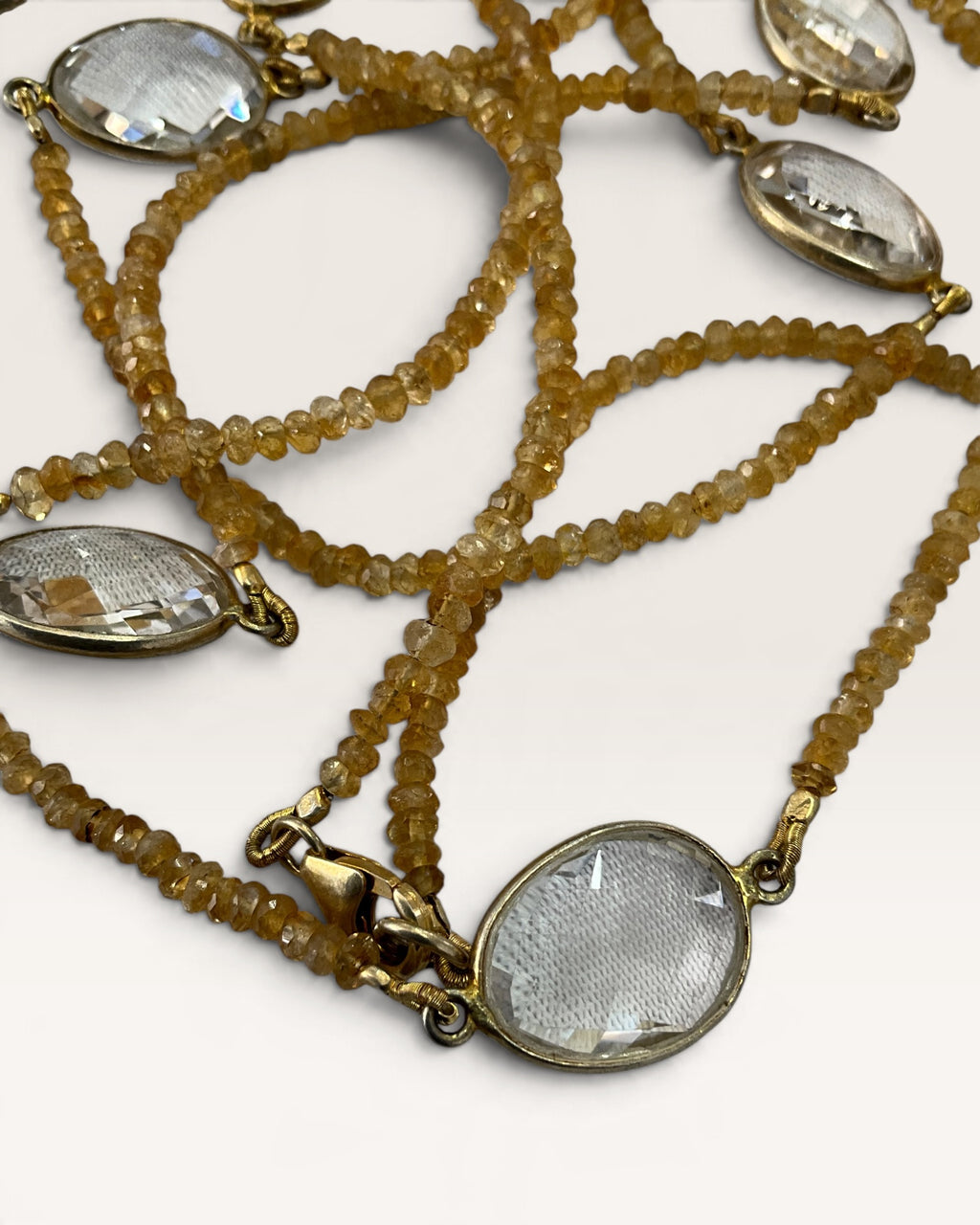 Natural Gemstone & Crystal Quartz Nugget 36” Necklace