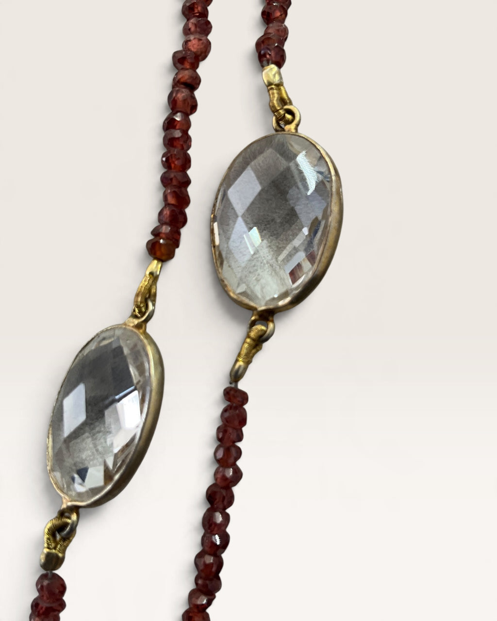 Natural Gemstone & Crystal Quartz Nugget 36” Necklace