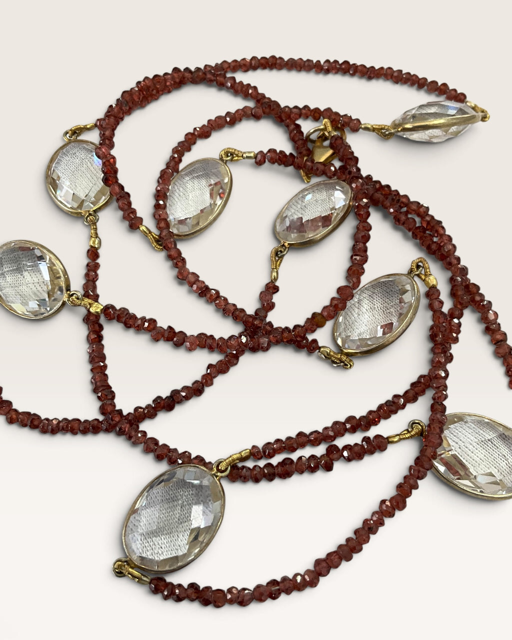 Natural Gemstone & Crystal Quartz Nugget 36” Necklace