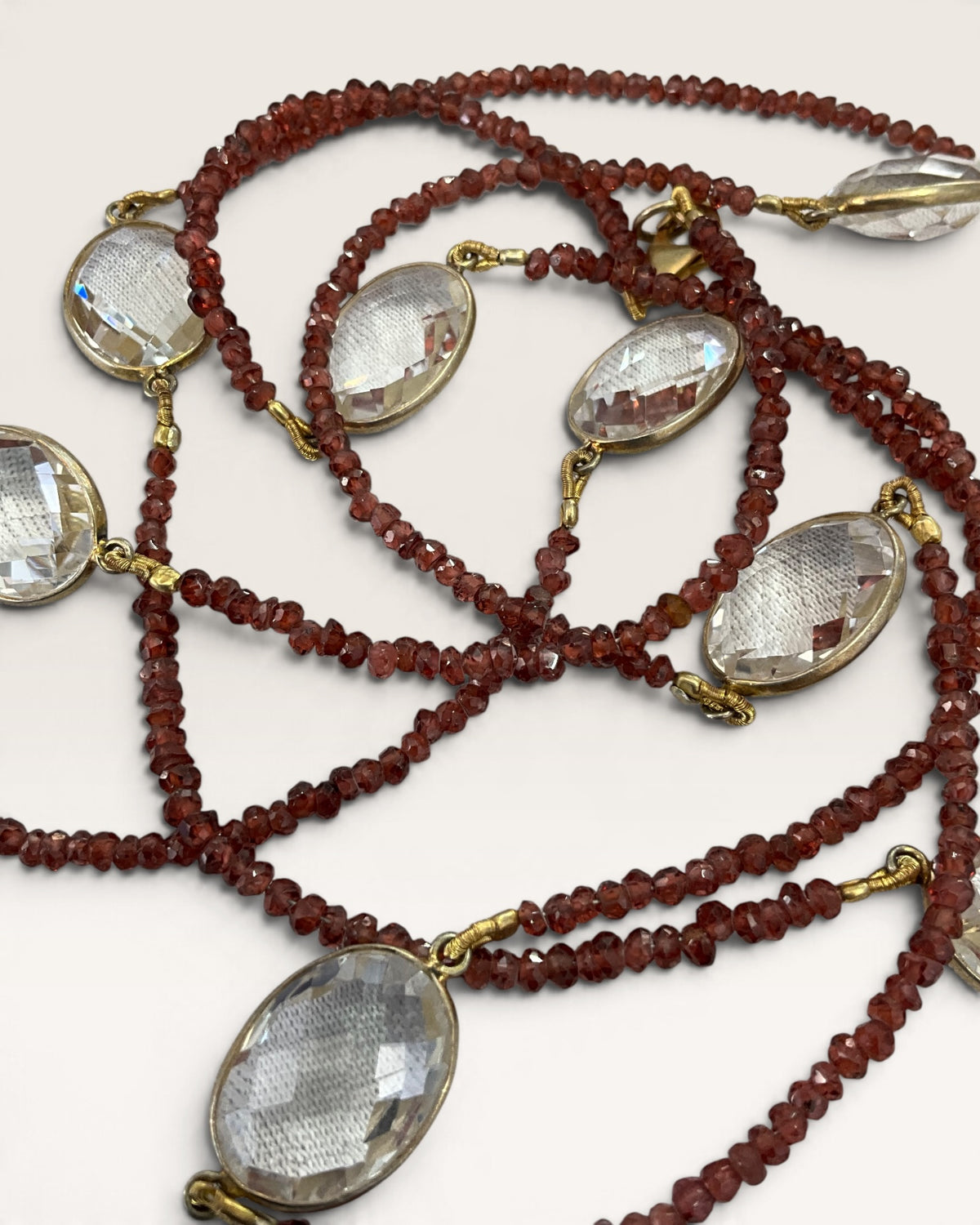 Natural Gemstone & Crystal Quartz Nugget 36” Necklace