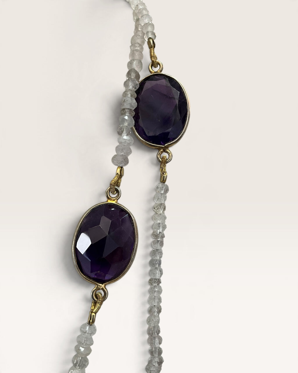 Natural Gemstone & Crystal Quartz Nugget 36” Necklace