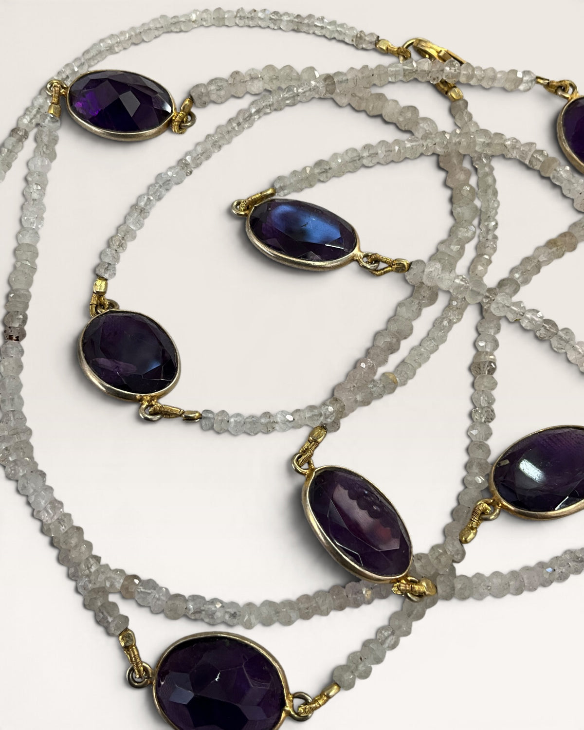 Natural Gemstone & Crystal Quartz Nugget 36” Necklace