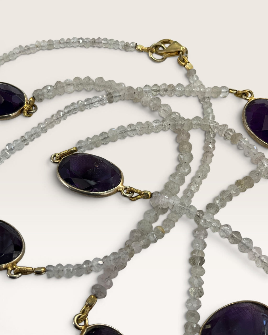 Natural Gemstone & Crystal Quartz Nugget 36” Necklace