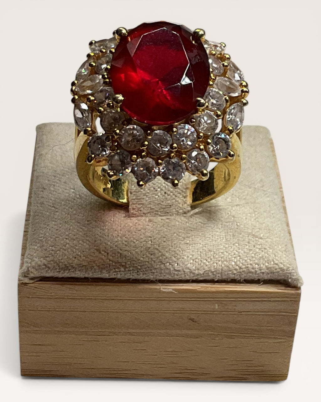 Ruby Cubic Zirconia Ring - Estate Sale (Great Condition)