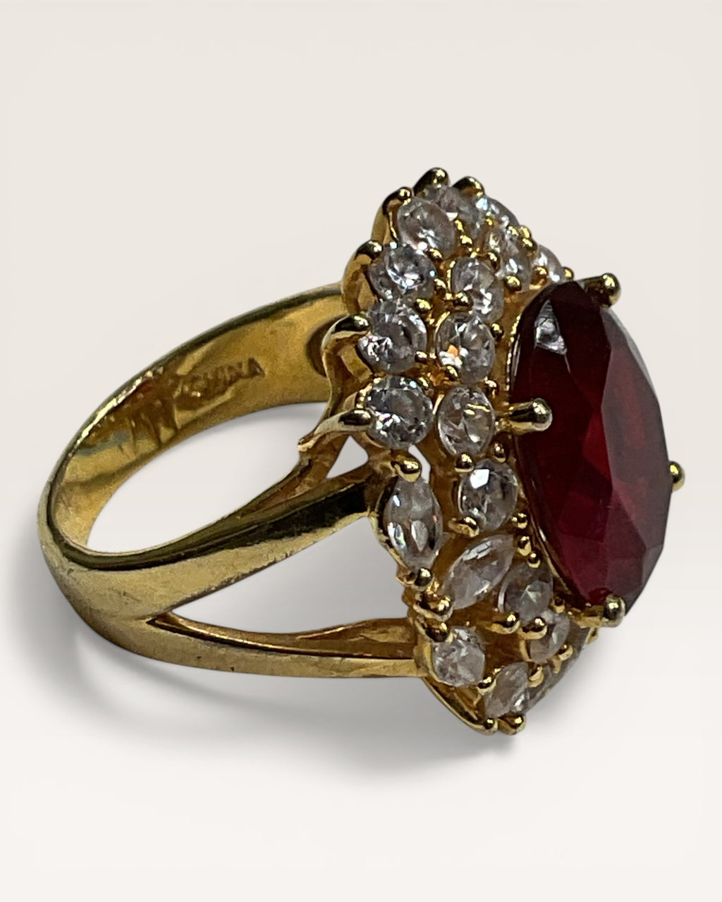 Ruby Cubic Zirconia Ring - Estate Sale (Great Condition)
