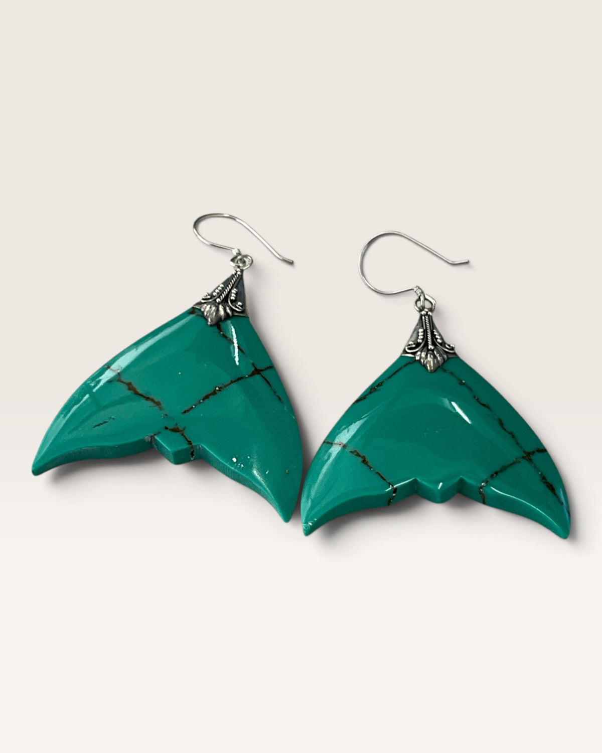 Sterling Silver Whale Tail Earrings