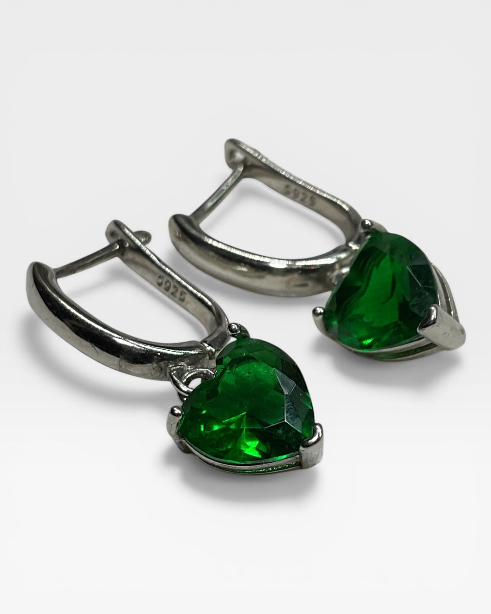 Bling Collection - Green Diopside Earrings (Sterling Silver) Estate Sale (Great Condition)