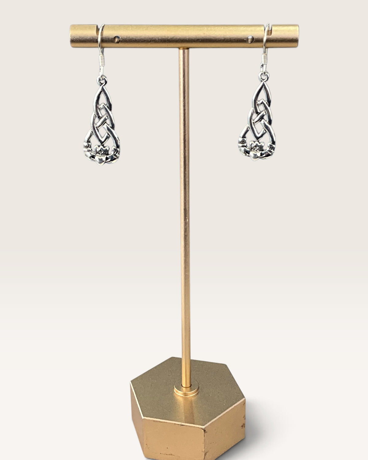 Sterling Silver Claddaugh Dangle Earring