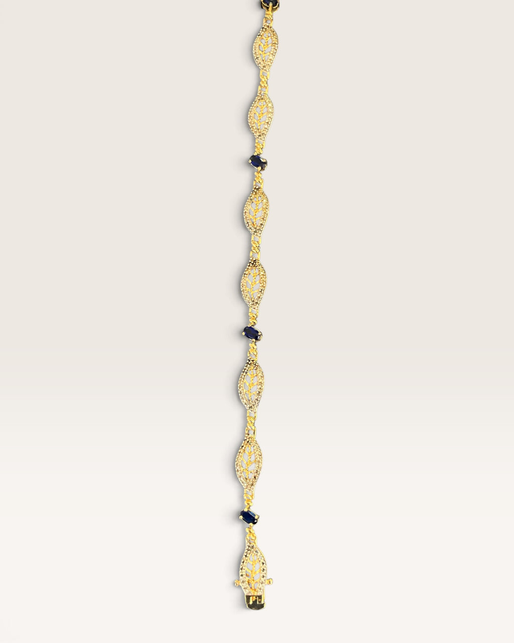 Gold over Sterling Silver Sapphire & Diamond Bracelet