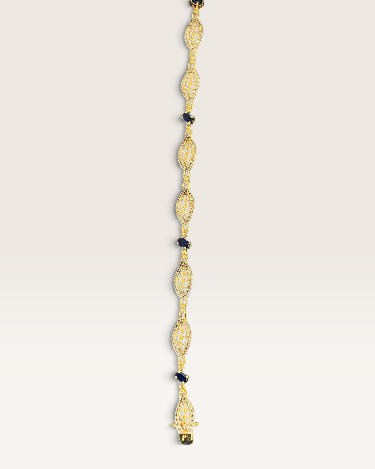 Gold over Sterling Silver Sapphire & Diamond Bracelet
