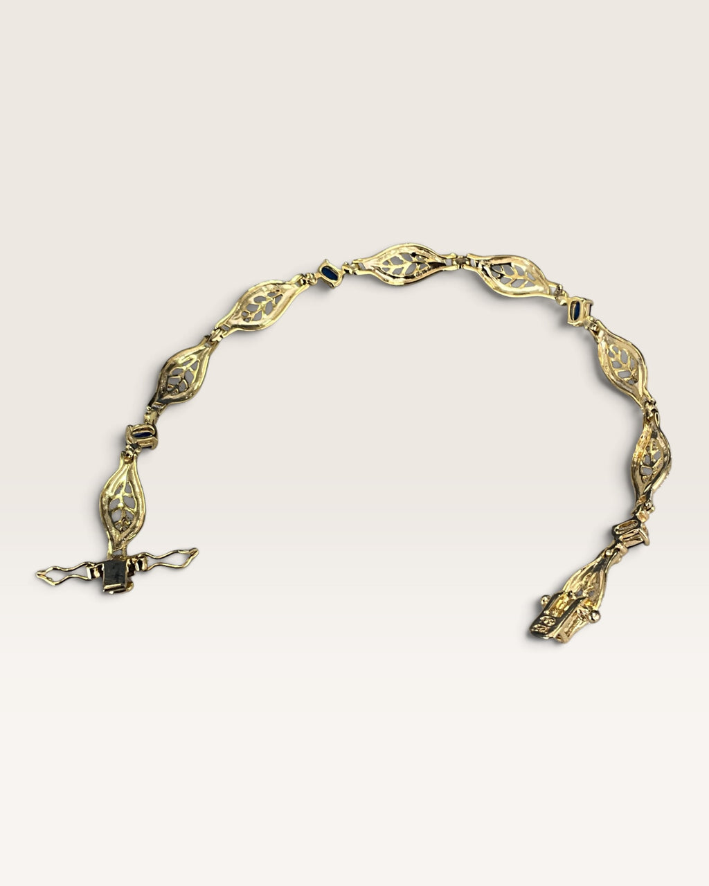 Gold over Sterling Silver Sapphire & Diamond Bracelet