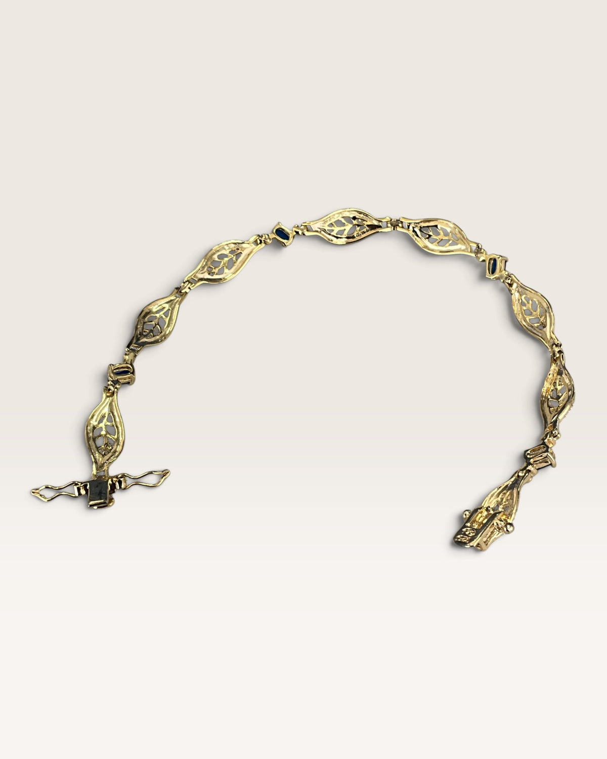 Gold over Sterling Silver Sapphire & Diamond Bracelet